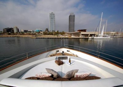 bow of luxury yacht barcelona
