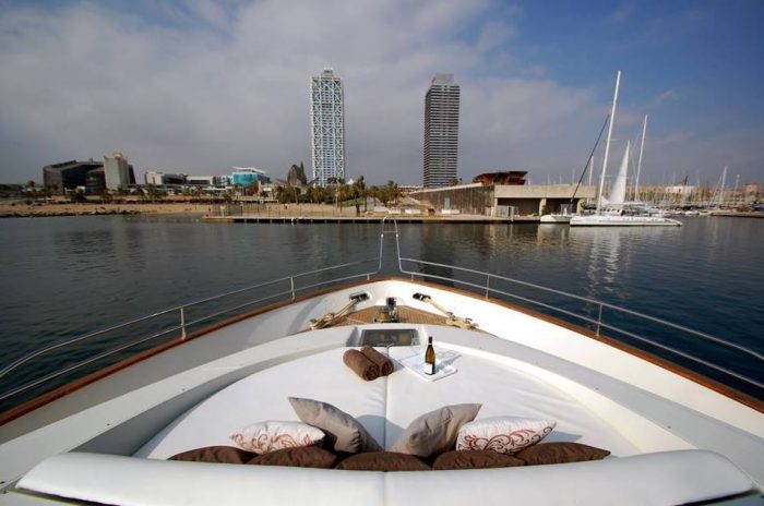 bow of luxury yacht barcelona