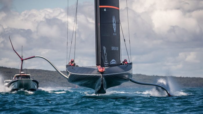 America's cup sailing boat in Barcelona