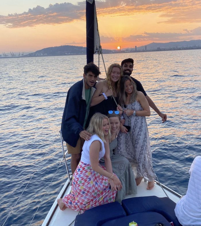 sunset boat trip for 12 people barcelona